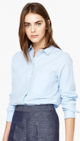 Блузка-рубашка голубого цвета
