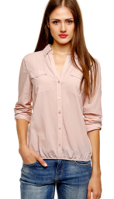 Блузка-рубашка, розовая