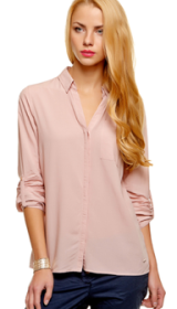 Женская блузка-рубашка, розовая