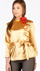 Золотая атласная блузка