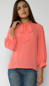 Розовая-с-бантом-блуза