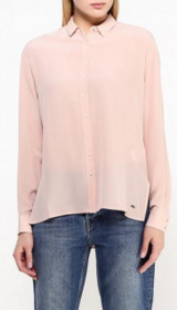 Нежно-розовая шелковая блузка